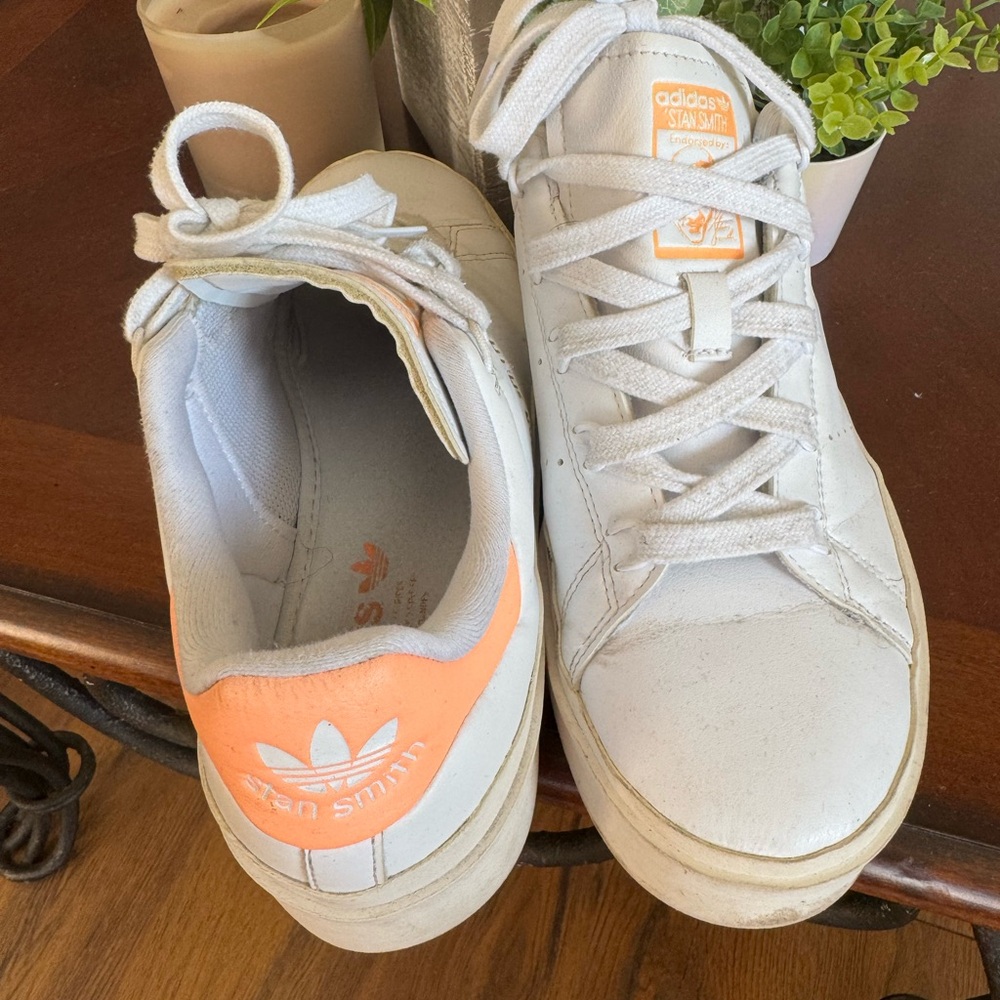 Adidas Women's BONEGA Stan Smith Orange Sneakers - Picture 3 of 5